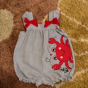 Good Lad Red and Blue Striped Crab One Piece